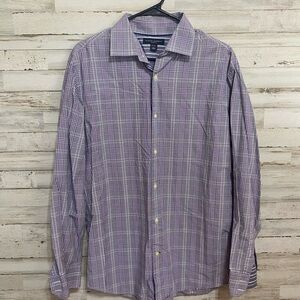 Banana Republic Men's Lavender Plaid Button Down Shirt